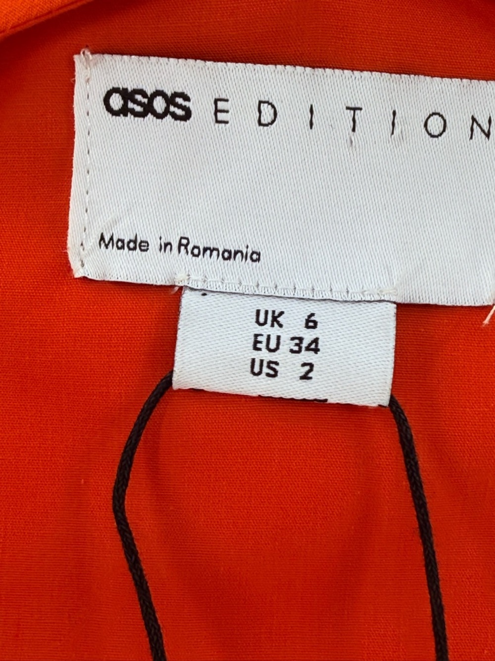 ASOS EDITION Wrap Smock Cami Midi Sundress In Bright Orange Sundress Size 2 - Picture 12 of 12
